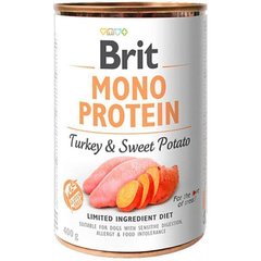 Brit MONO PROTEIN Turkey & Sweet Potato - консервы для собак (индейка и сладкий картофель) - 400 г х12 шт Petmarket