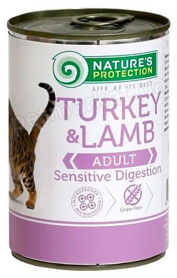 Nature's Protection Sensitive Digestion Turkey & Lamb вологий корм для кішок з чутливим травленням - 400 г Petmarket