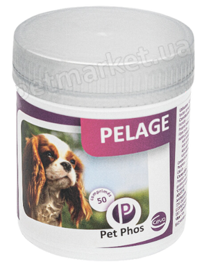 Ceva PET PHOS PELAGE - вітаміни для шкіри та шерсті для собак, 50 табл. Petmarket