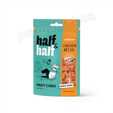 Half&Half Лакомство для собак с курицей в форме кубиков, 100 г Petmarket