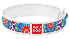 Collar WAUDOG Design Цветы - кожаный браслет на руку, 21-23 см, черный Petmarket