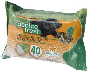 Ferplast GENICO FRESH Green Tea - вологі серветки для собак і кішок (зелений чай) - 40 шт. Petmarket