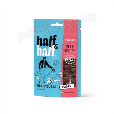 Half&Half Лакомство для щенков с говядиной в форме кубиков, 100 г Petmarket