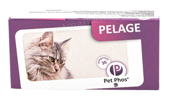 Ceva PET PHOS PELAGE - вітаміни для шкіри та шерсті для котів, 36 табл. Petmarket