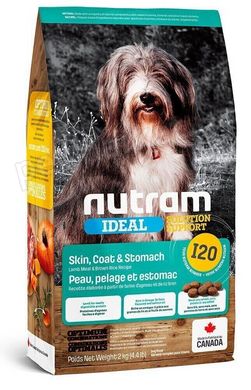 Nutram IDEAL Skin, Coat & Stomach - корм холістик для собак з чутливою шкірою або травленням (ягня/рис) - 20 кг % Petmarket