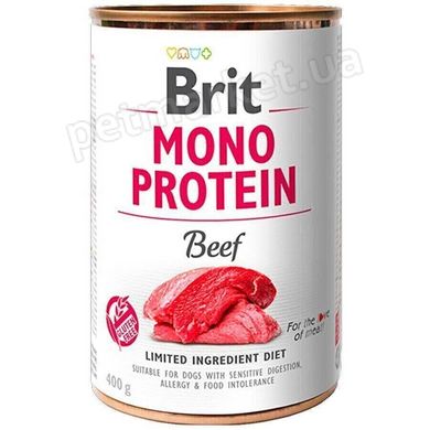 Brit MONO PROTEIN Beef - консервы для собак (говядина) - 400 г х12 шт Petmarket