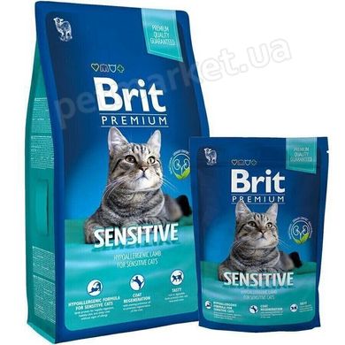 Brit Premium SENSITIVE - корм для кішок з чутливим травленням (ягня/індічка) - 8 кг Petmarket